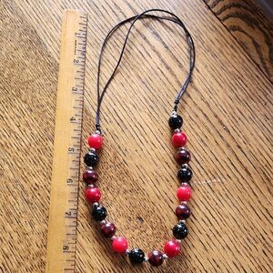 Red and Black Beaded Necklace